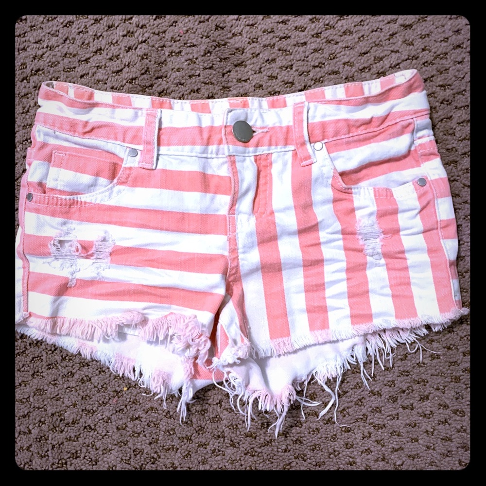 Billabong pink striped shorts - girls size 10
